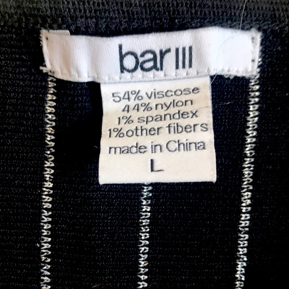 Bar Iii Dublin Metallix-piping Fit Flare Dress - Black - Picture 6 of 6